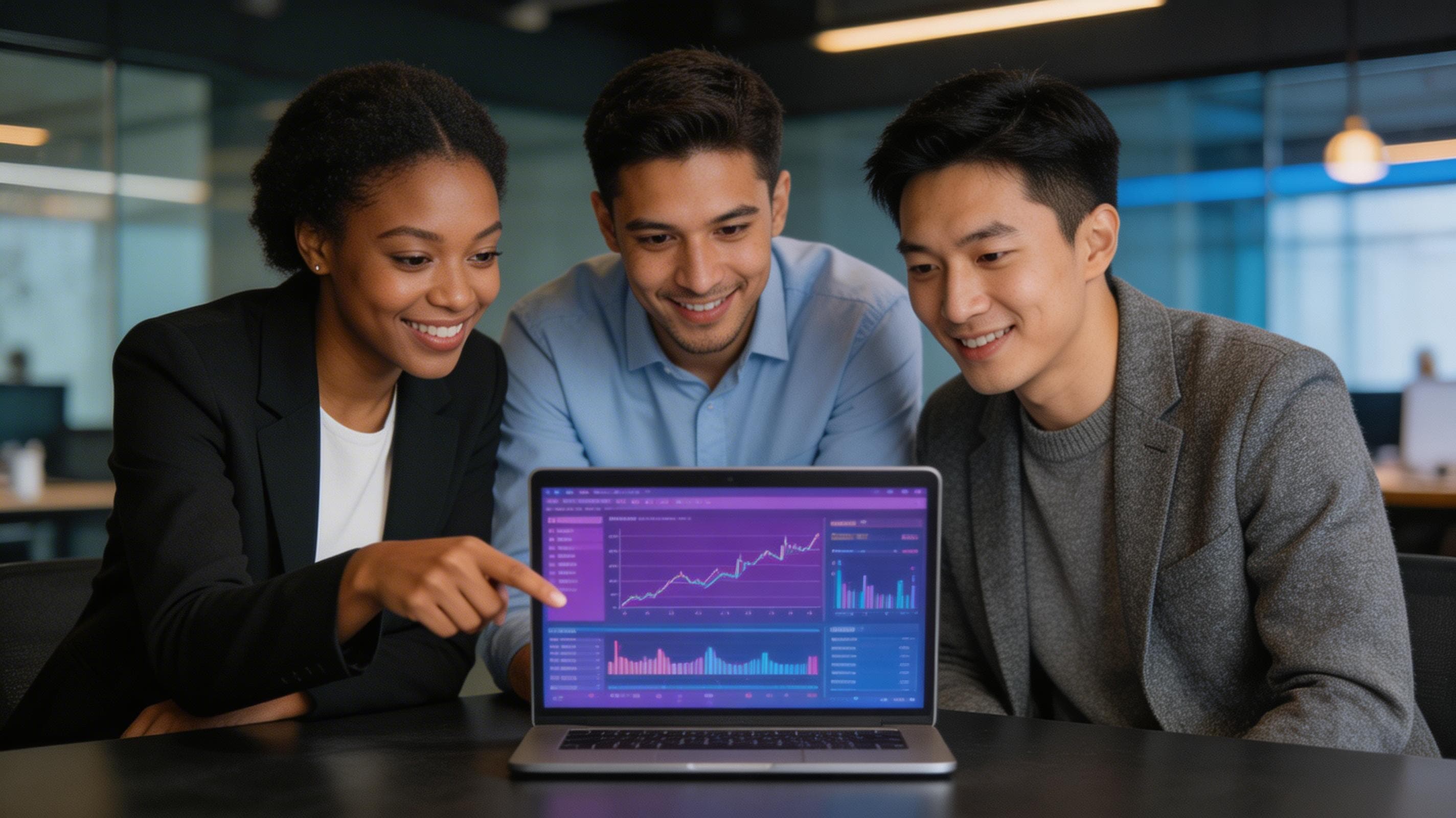 Diverse group of traders collaborating using TradeJora